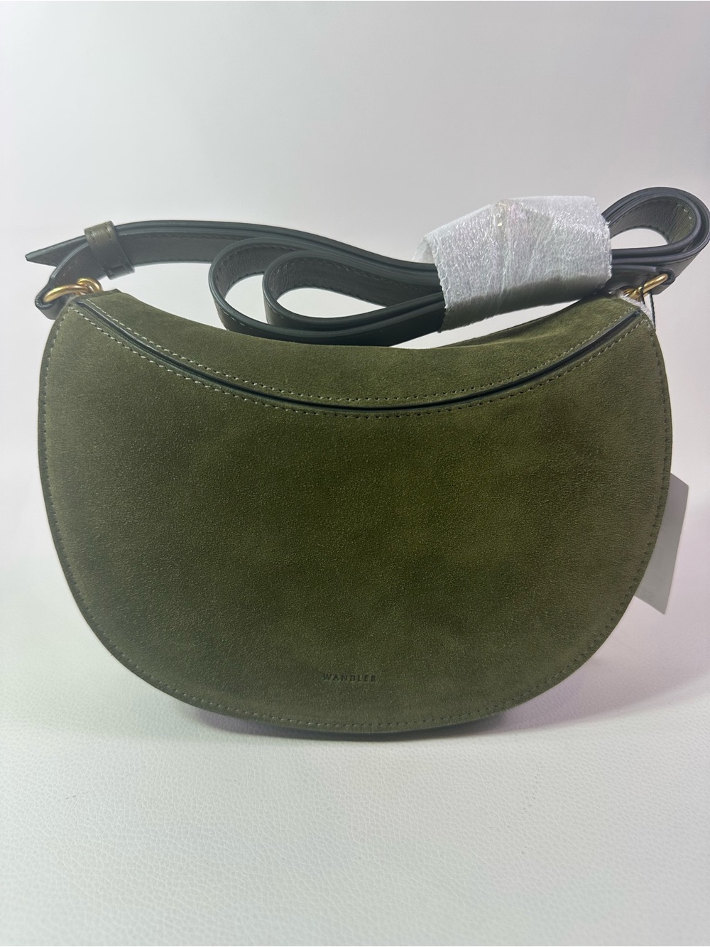 NEW WANDLER KATE SUEDE LEATHER CROSSBODY BAG OLIVE GREEN - Picture 3 of 12